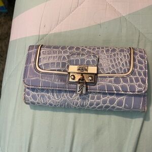Guess Lavender Crocodile Embossed Wallet